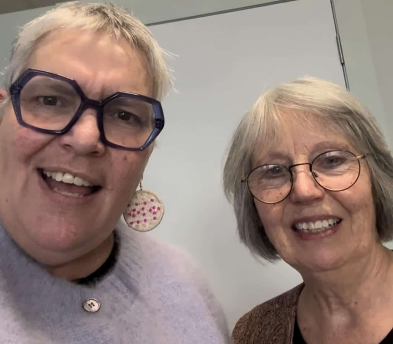 Cissy and Bev standing together smiling